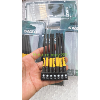 Bộ 7 Mũi Vít Hoa Thị Chân Lục Giác  Thép TS2 Đen Chắc Chắn