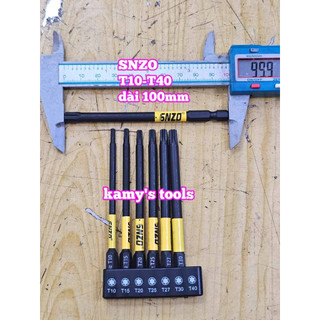 Bộ 7 Mũi Vít Hoa Thị Chân Lục Giác  Thép TS2 Đen Chắc Chắn