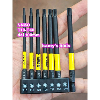 Bộ 7 Mũi Vít Hoa Thị Chân Lục Giác  Thép TS2 Đen Chắc Chắn