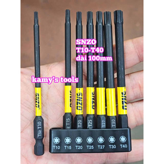 Bộ 7 Mũi Vít Hoa Thị Chân Lục Giác  Thép TS2 Đen Chắc Chắn