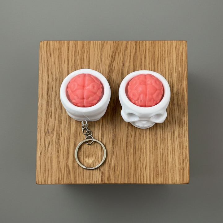 Móc khoá đồ chơi Clicker Skull Brain kèm 1 Switch ấn giảm stress để bàn làm việc - Holymesh