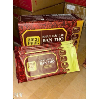 Hop 20 goi (goi 1 cai)Khăn lau bàn thờ Bách Phúc, khăn ướt bao sái lau ban thờ mùi hương trầm và hương quế