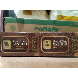 Hop 20 goi (goi 1 cai)Khăn lau bàn thờ Bách Phúc, khăn ướt bao sái lau ban thờ mùi hương trầm và hương quế