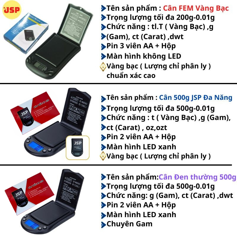 Cân tiểu li điện tử mini chính xác cao KIM AN PHÁT 500g 200g 0.01g cân vàng bạc đa quy gam,carat