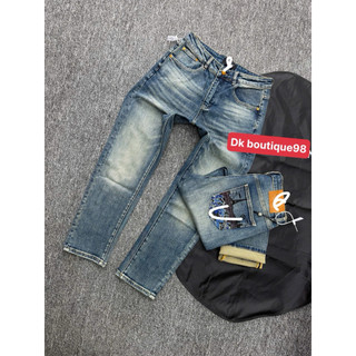 Quần Jean Nam Dáng Slim Fit Wash Xanh Nhạt, Jean Co Giãn Cao Cấp, Phong Cách Trẻ Trung