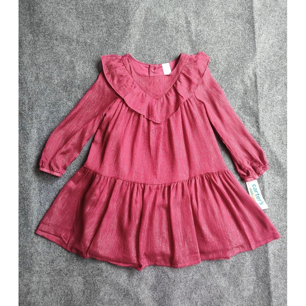 (BomoHouse) Đầm váy tơ bé gái 2 lớp Cater* dư xịn (2-5y)