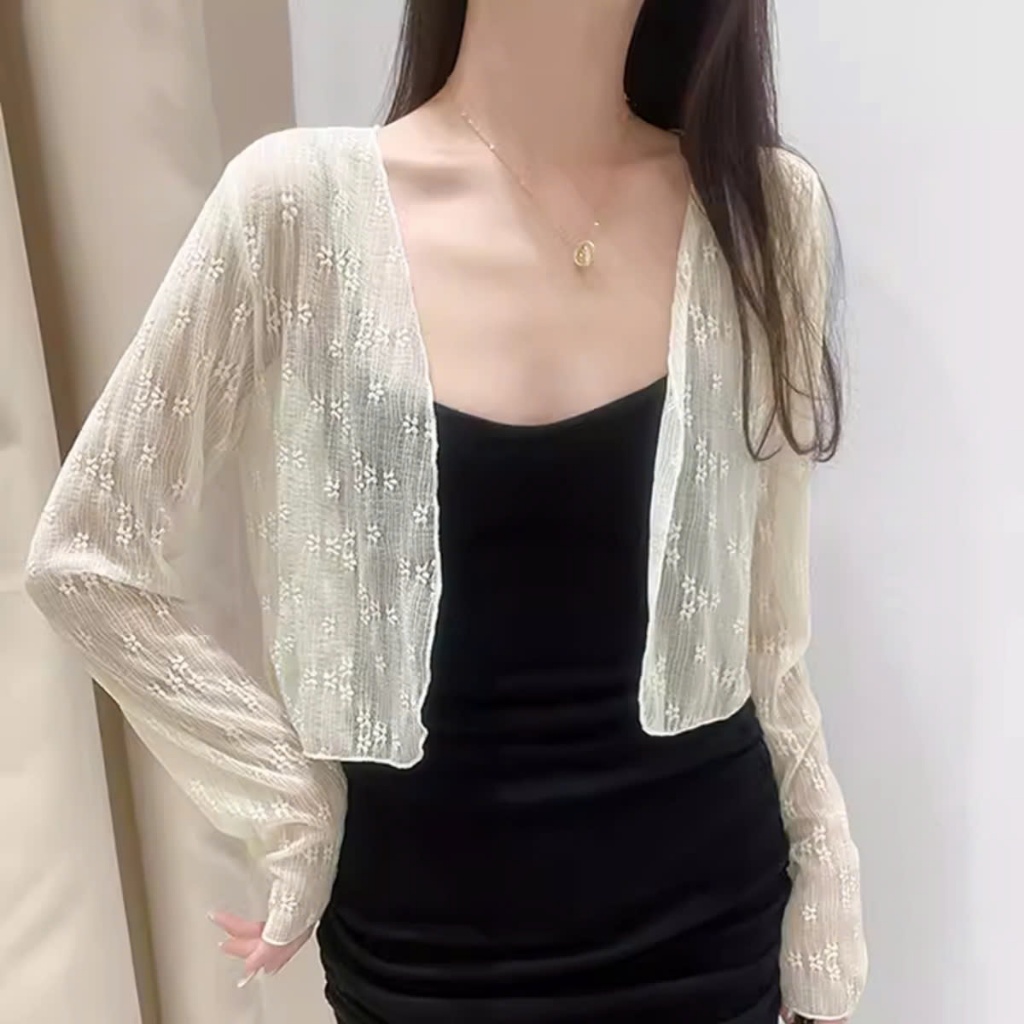 [ Video sp thực tế ] Áo khoác cardigan MCA kiểu ren hoa nổi nhẹ nhàng xinh xắn A.5941
