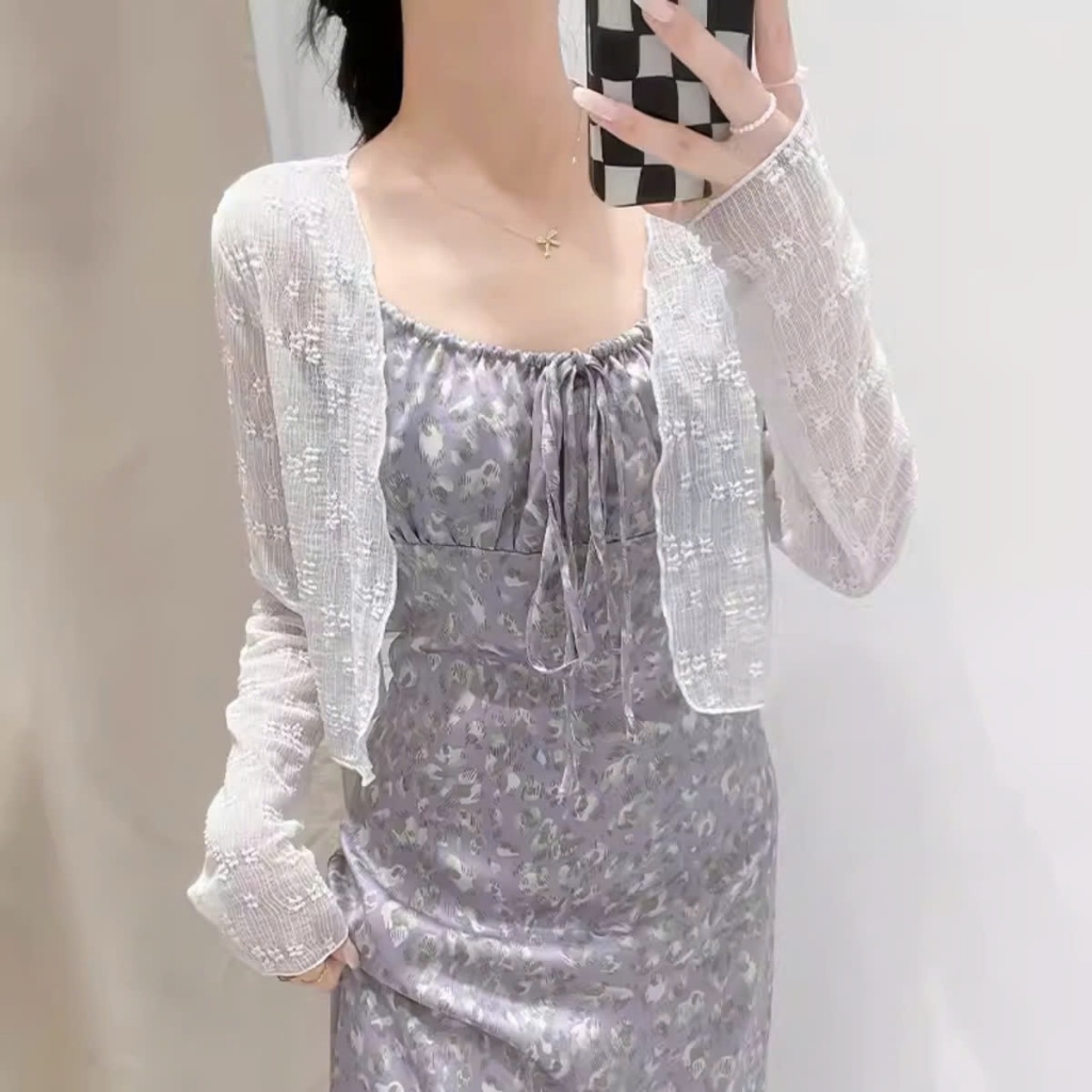 [ Video sp thực tế ] Áo khoác cardigan MCA kiểu ren hoa nổi nhẹ nhàng xinh xắn A.5941