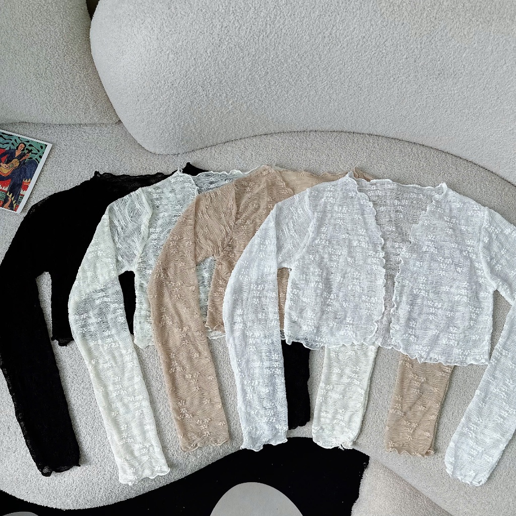 [ Video sp thực tế ] Áo khoác cardigan MCA kiểu ren hoa nổi nhẹ nhàng xinh xắn A.5941