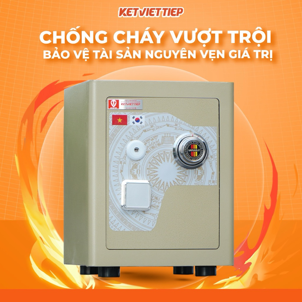 Két sắt Việt Tiệp Siêu Cường Chính Hãng KVTSC35 Thép Đúc Dày 8 Ly Chống Cháy - 50Kg Miễn Phí Giao Hàng Toàn Quốc
