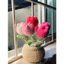 Chậu tulip bằng len chậu để bàn decor trang trí