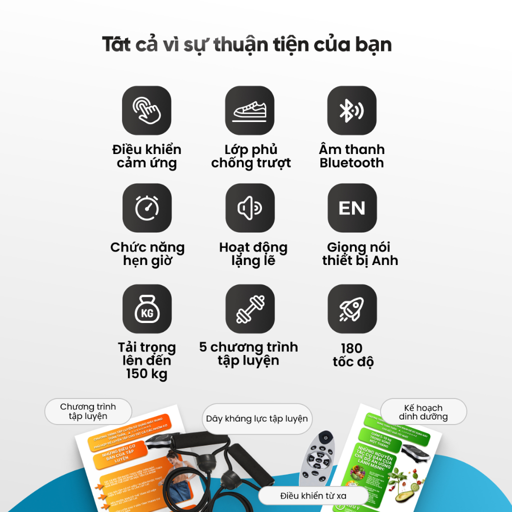 Máy Rung Toàn Thân LUXHOMME 3D | Đốt mỡ, Tăng Cơ, Giữ dáng | 180 cấp độ | Bluetooth+Remote | BH 12TH