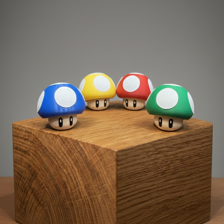 Móc khoá Nấm Mario - Mario Galaxy - Nintendo nhiều màu, mô hình mini để bàn làm việc - Holymesh