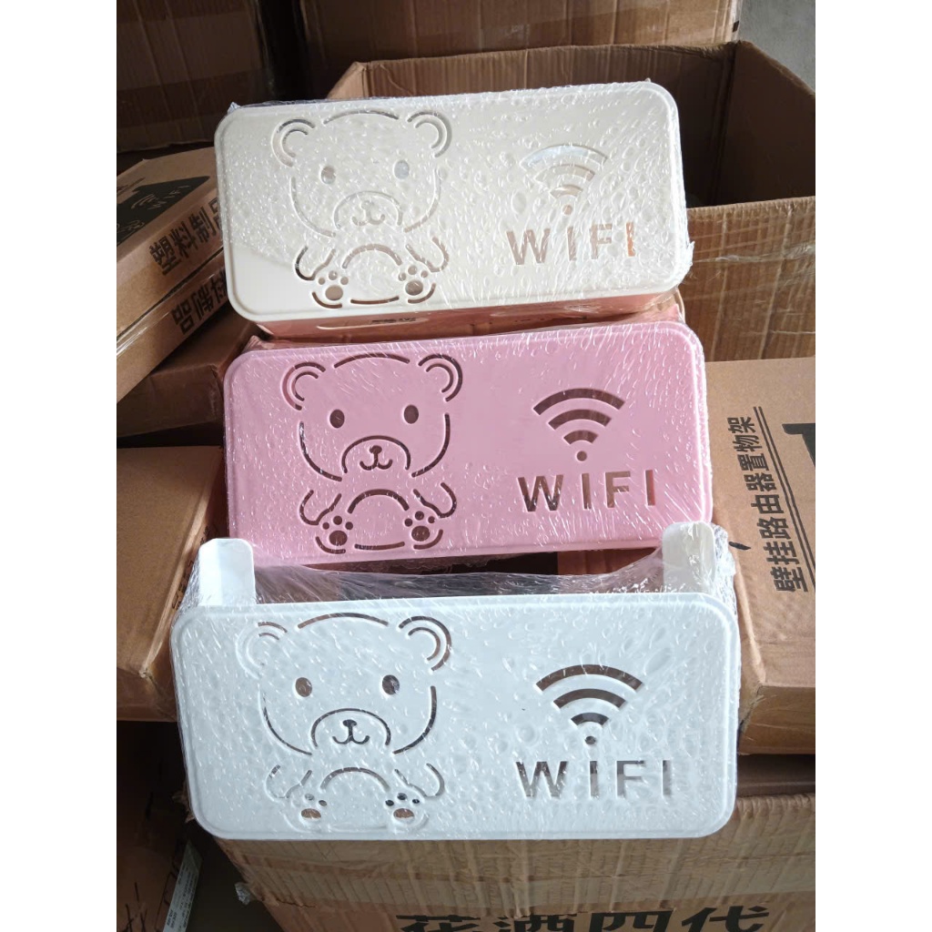 Kệ Treo Wifi Hình Gấu Dán Tường – Giá Đỡ Router Không Cần Khoan, Kệ Đựng Modem Gọn Gàng Tiện Lợi