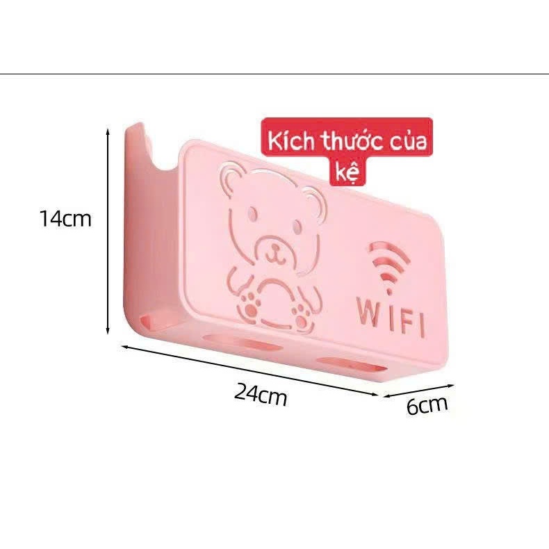 Kệ Treo Wifi Hình Gấu Dán Tường – Giá Đỡ Router Không Cần Khoan, Kệ Đựng Modem Gọn Gàng Tiện Lợi
