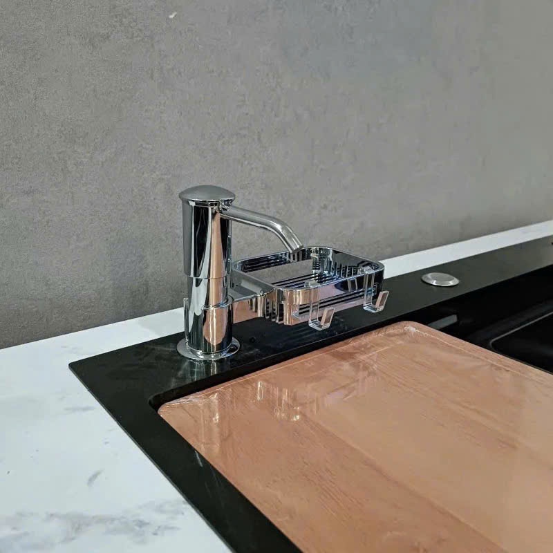 Vòi Bơm Nước Rửa Chén Kèm Giá Để Đồ – Vòi Hút Dung Dịch Âm Bồn Rửa Chén Có Khay Đựng Tiện Lợi