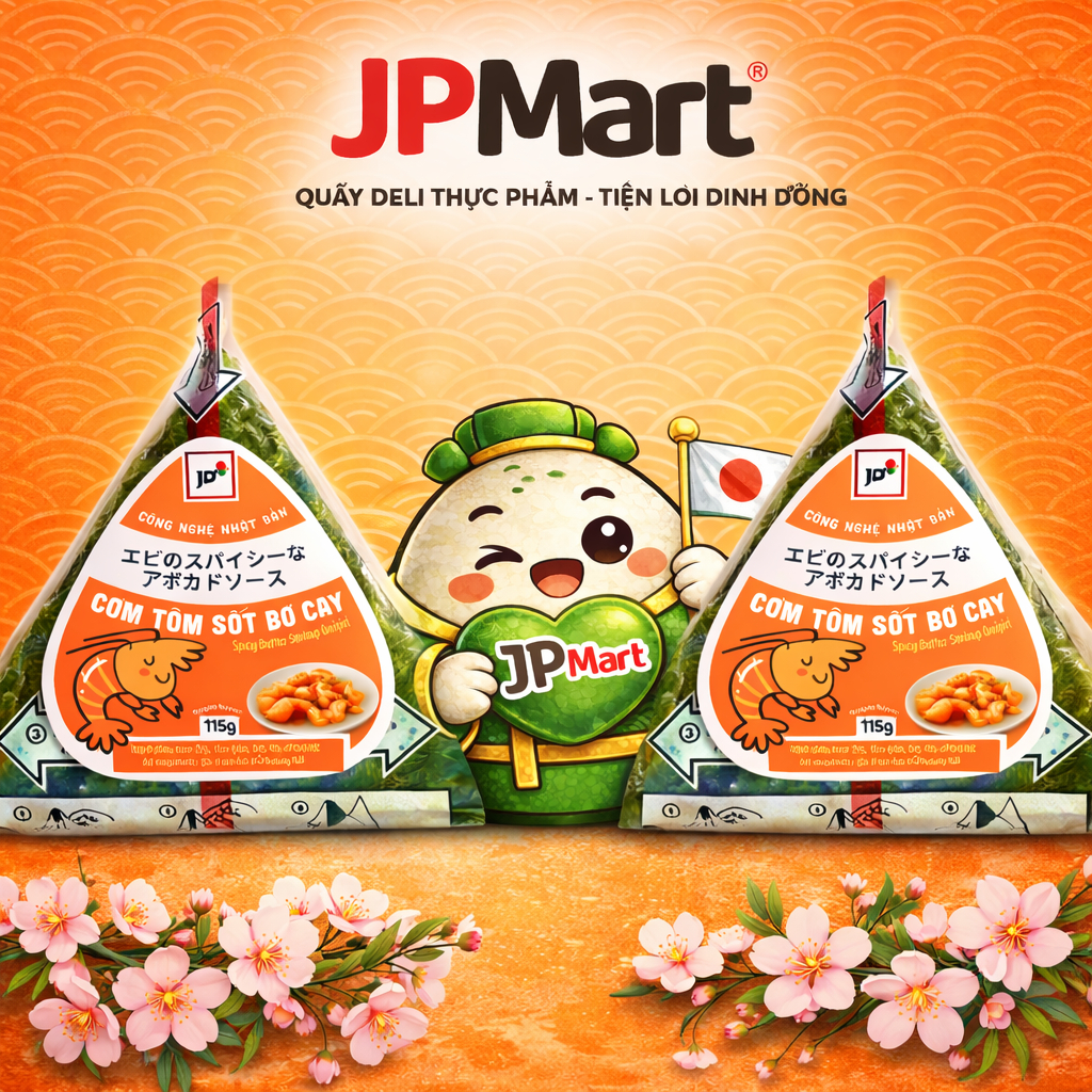 [Hỏa Tốc] Combo - Cơm Nắm Tôm Sốt Bơ Cay Tam Giác 115g JP (Bộ Lục Vị) - JP Mart
