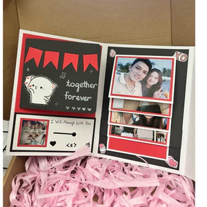 Thiệp dán 9 ảnh tặng valentine trắng 8/3 anni, kỉ niệm, sinh nhật, 20/10, 20/11, scrapbook mini, scrapbook idea