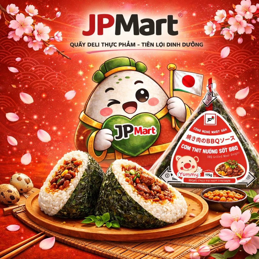 [Hỏa Tốc] COMBO - Cơm Nắm Thịt Nướng Sốt BBQ Tam Giác 115g (Bộ Lục Vị) - JP Mart
