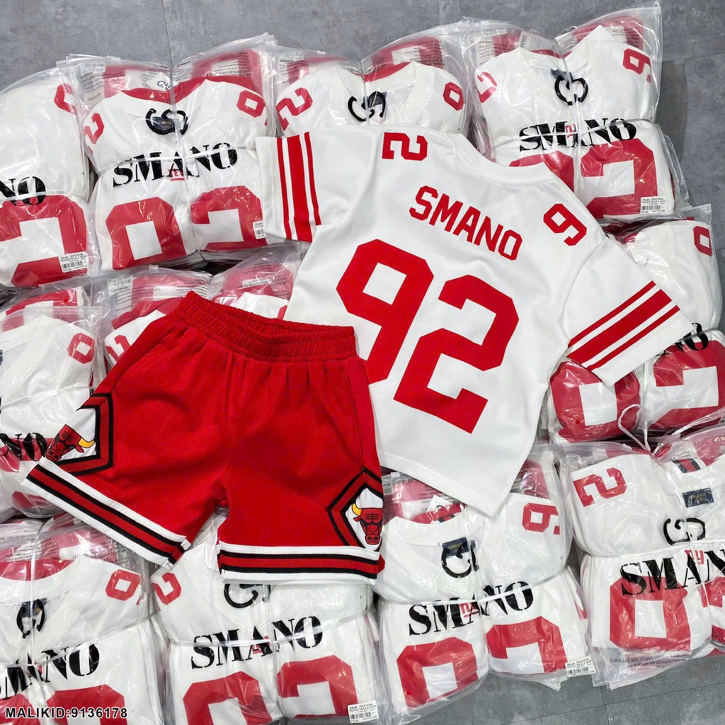 Bộ Hè Bé Trai Thể Thao Smano 92 Siêu Đẹp - Bộ Cộc Bé Trai Smano Số 92 Chất Cotton Cực Mát