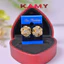 Bông Tai Hoa Mai Mạ Vàng 18K K.A.M.Y – Đính Đá Lấp Lánh, Thanh Lịch, Bền Màu Sang Trọng