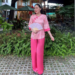 3NútThắt Tay Phối Gấm Nữ # Đồ Lam Đi Chùa