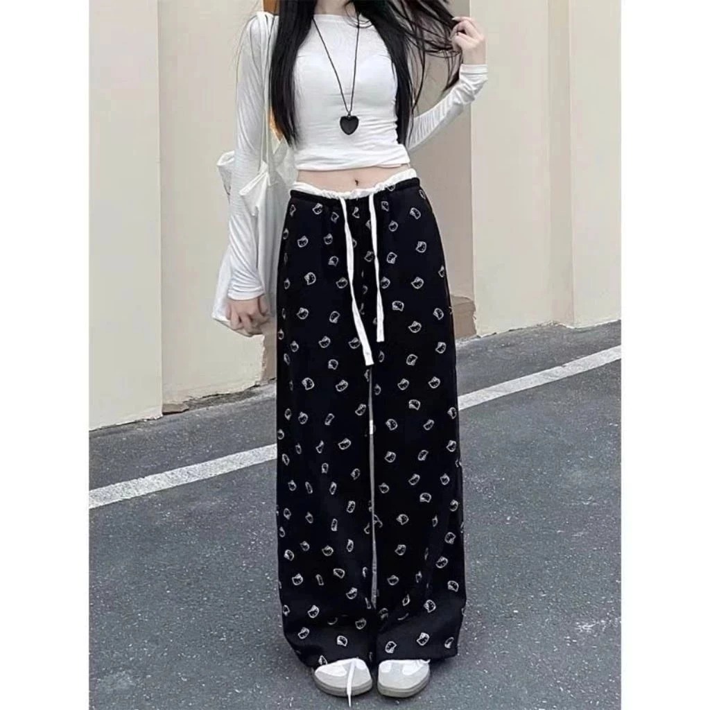 Sét Bộ Quần Dài Mèo Cạp Trắng Mix Áo Thun Babytee In Huơu ,Ngựa Giả Thêu Siêu Sắc Nét