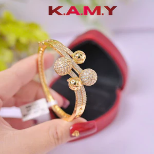 Vòng Tay Nữ Kiểu Bi Mạ Vàng Cao Cấp – Thiết Kế Bi Đính Đá Sang Trọng, Bền Màu, Tôn Cổ Tay
