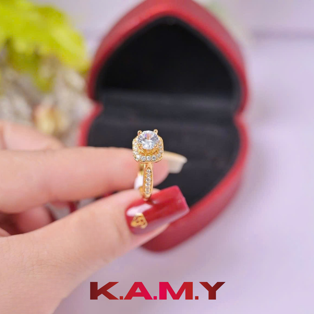 Nhẫn Nữ Đính Đá CZ Lấp Lánh Mạ Vàng Cao Cấp – Thiết Kế Sang Trọng, Đeo Tay Tôn Da, Dễ Phối Đồ