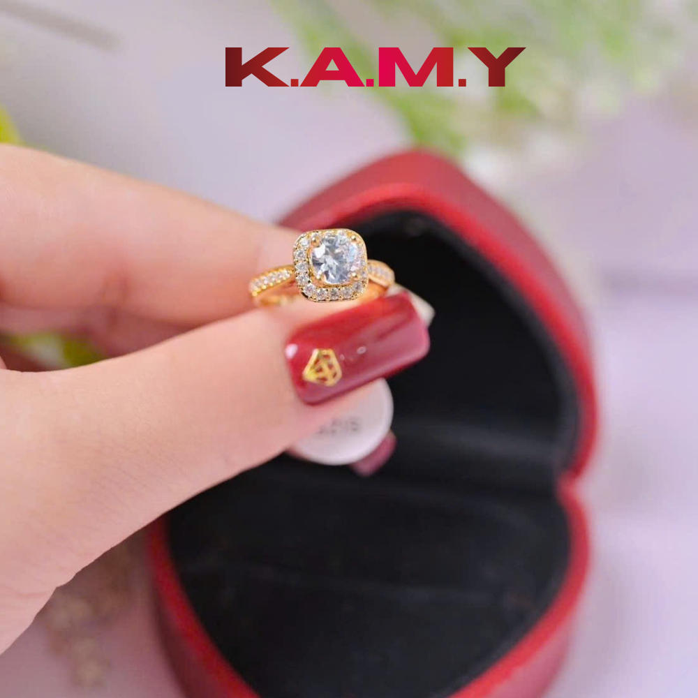 Nhẫn Nữ Đính Đá CZ Lấp Lánh Mạ Vàng Cao Cấp – Thiết Kế Sang Trọng, Đeo Tay Tôn Da, Dễ Phối Đồ