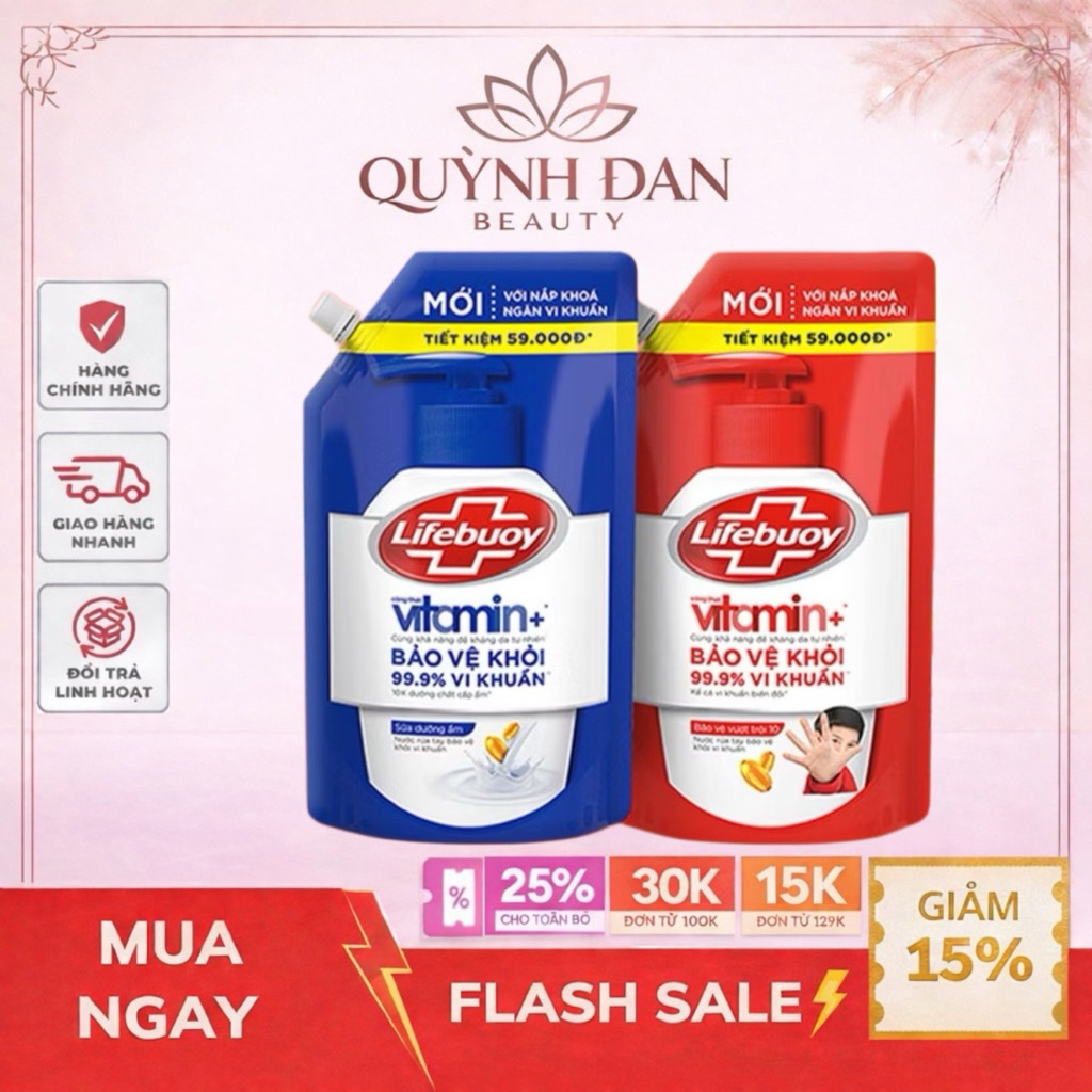 Nước rửa tay sạch khuẩn Lifebuoy dạng túi 1KG
