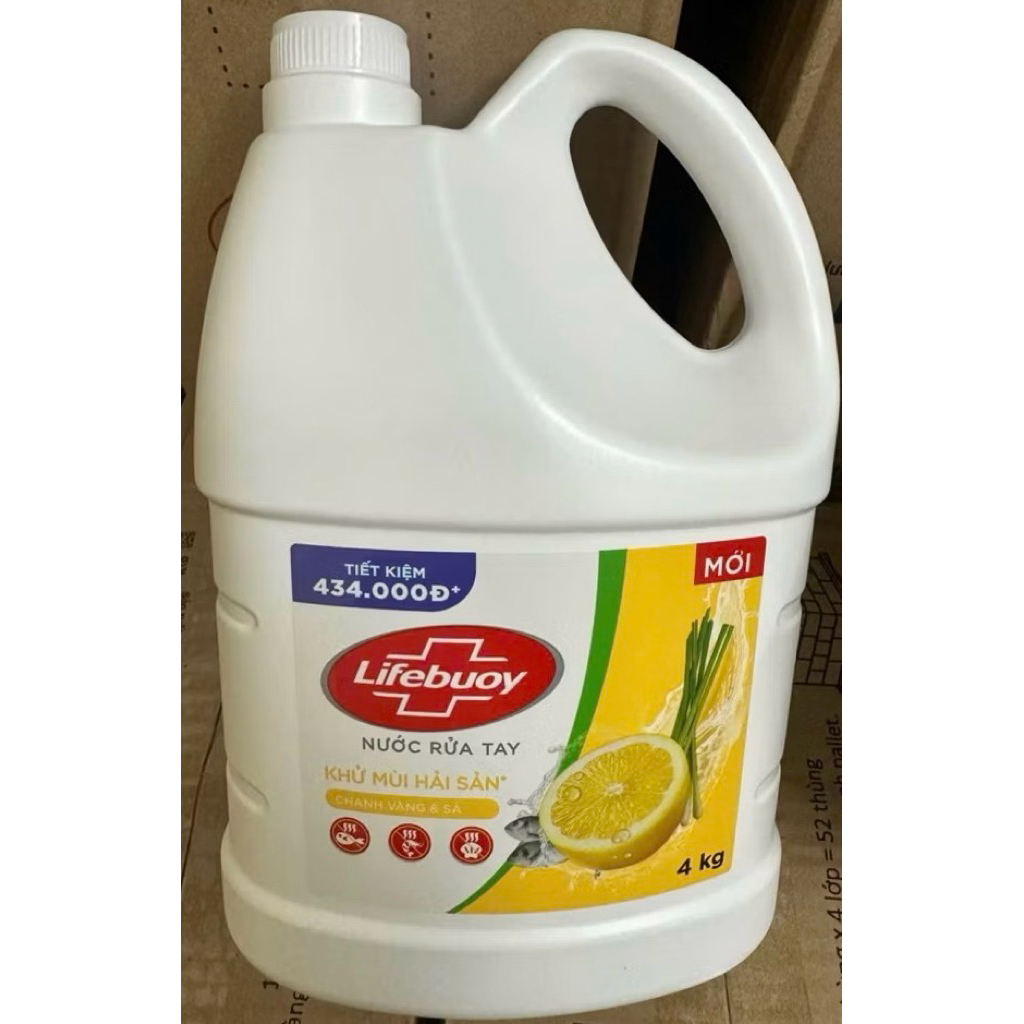 Nước Rửa Tay Lifebuoy Mẫu Mới Chuyên Khử Mùi Hải Sản Can 2kg - 4Kg .