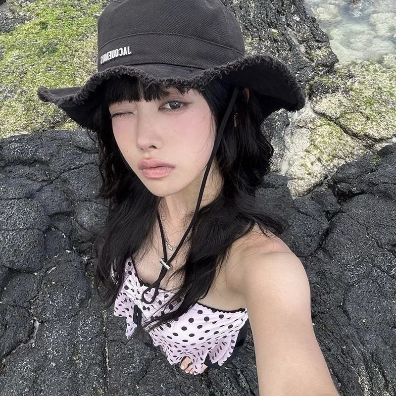 [SẴN] 2Soonsumff Bikini 2 mảnh áo babydoll buộc dây họa tiết chấm bi phong cách vintage bộ đồ bơi cao cấp nữ