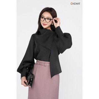 Áo Kiểu Nữ 𝐂𝐂𝐇𝐀𝐓 Dáng Suông Kiểu Tovah Chiết Ly Chìm Chất Liệu Cao Cấp 25ADD2004ST