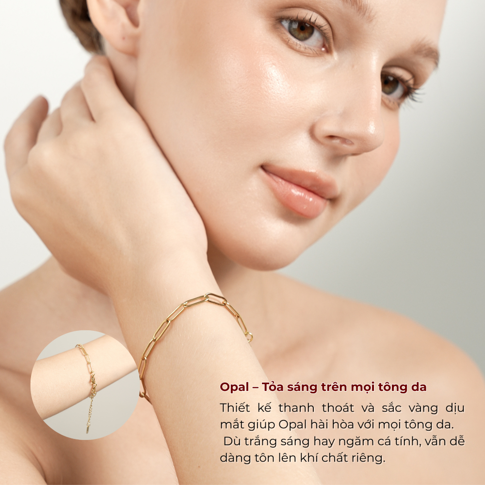 Vòng tay nữ, lắc tay nữ titan Lộc Tụ Các thời trang mạ vàng sang trọng, thanh lịch quà tặng ý nghĩa VT003.