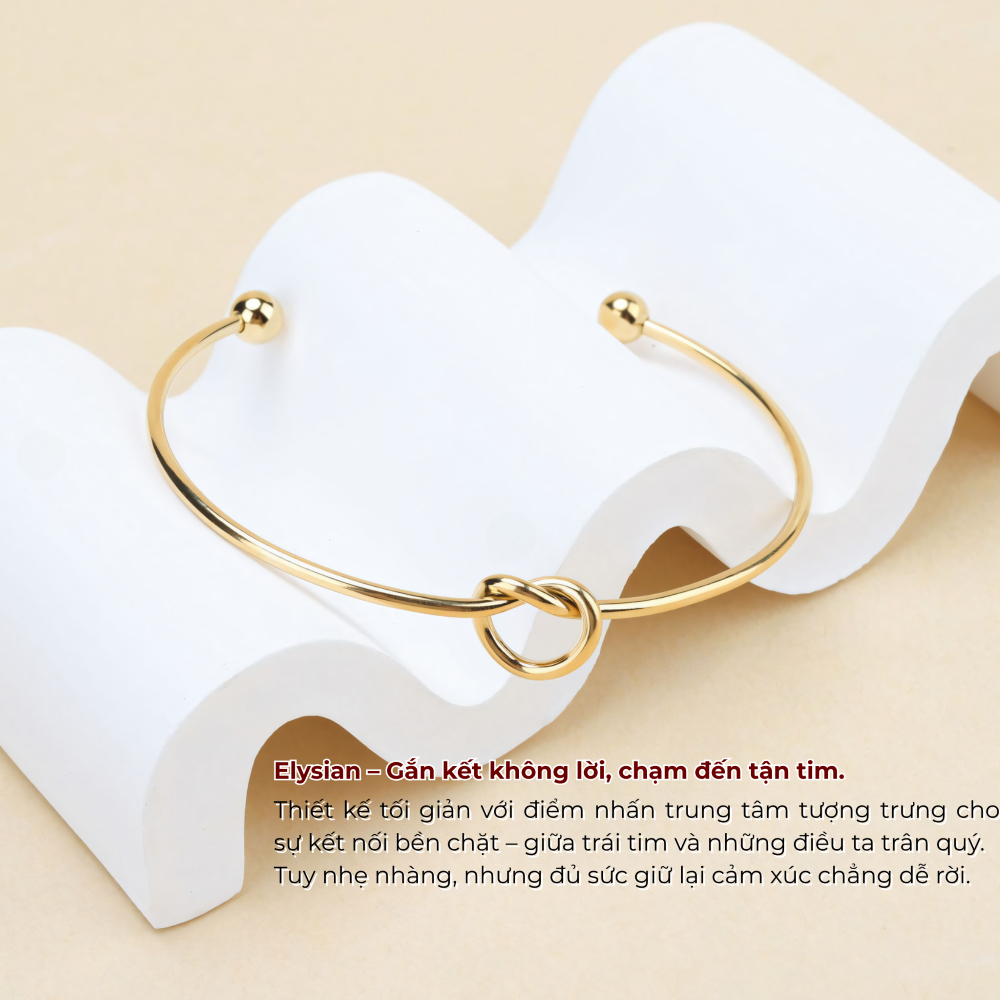 Vòng tay titan nữ, lắc tay mạ vàng trái tim bền lâu Lộc Tụ Các thanh lịch thời trang, quà tặng ý nghĩa VT002