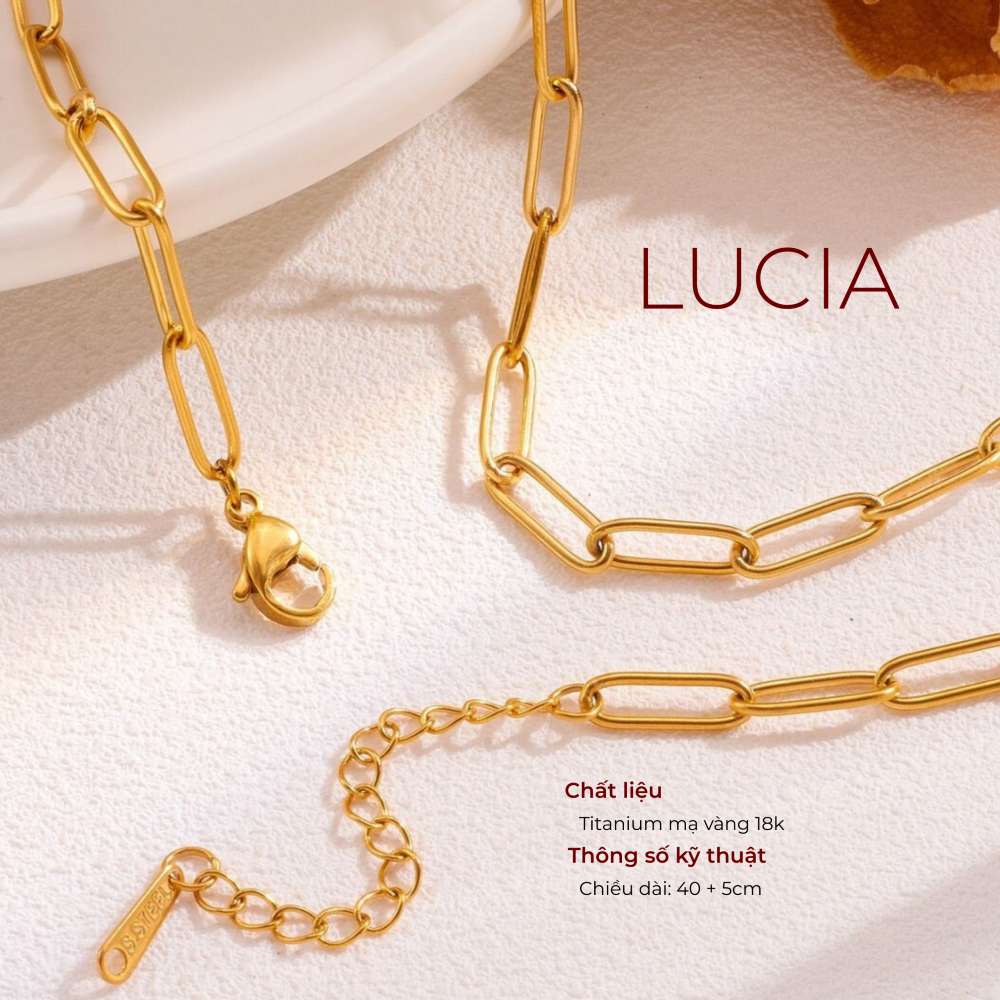 Vòng cổ nữ thiết kế, dây chuyền titan Lộc Tụ Các mạ vàng thanh lịch, trẻ trung dễ mix đồ VC004.