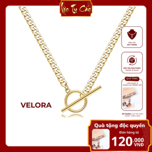 Dây chuyền nữ mạ vàng, vòng cổ titan VELORA Lộc Tụ Các sang trọng thanh lịch, nâng tầm outfits VC001.
