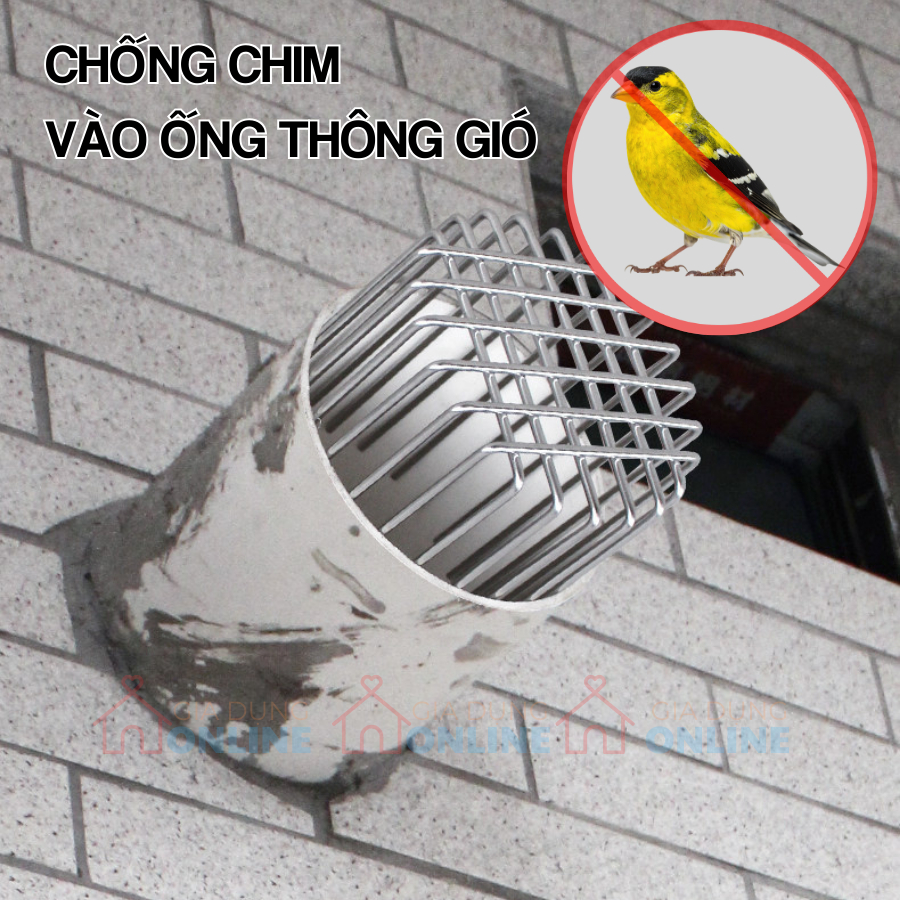 Nắp lưới inox chống chim chuột lọc rác gắn ống xả nước thông gió