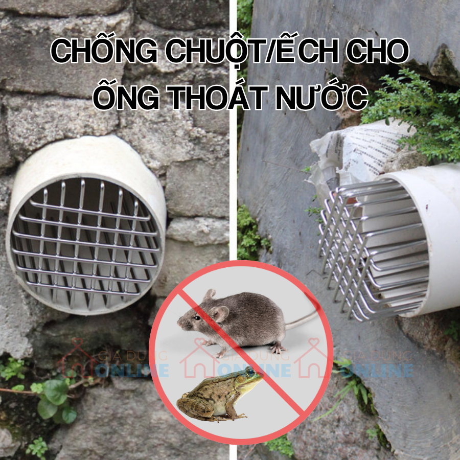 Nắp lưới inox chống chim chuột lọc rác gắn ống xả nước thông gió