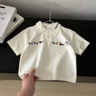 Áo thun polo ngắn tay thêu phong cách hàn quốc cho bé (form to lùi 1 size)