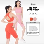 Bộ Đồ Tập Gym Yoga Nữ Dệt Kim Cao Cấp LYB | Bộ Tập Yoga Nữ Cao Cấp + Quần Legging Lửng Cạp Cao — ảnh 2