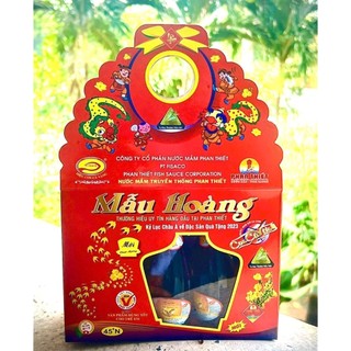 [ Đặc Sản] Nước Mắm Nhĩ Cá Cơm Truyền Thống Nguyên Chất Hiệu Con Cá Vàng 45 Độ Đạm ( Hộp 10 Chai Thủy Tinh x 45ml)
