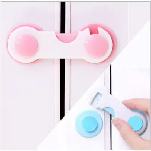 Khóa An Toàn Tủ Lạnh, Tủ Quần Áo Cho Bé – Chốt Khóa Dán Cửa Đa Năng 3M Chống Mở Tủ