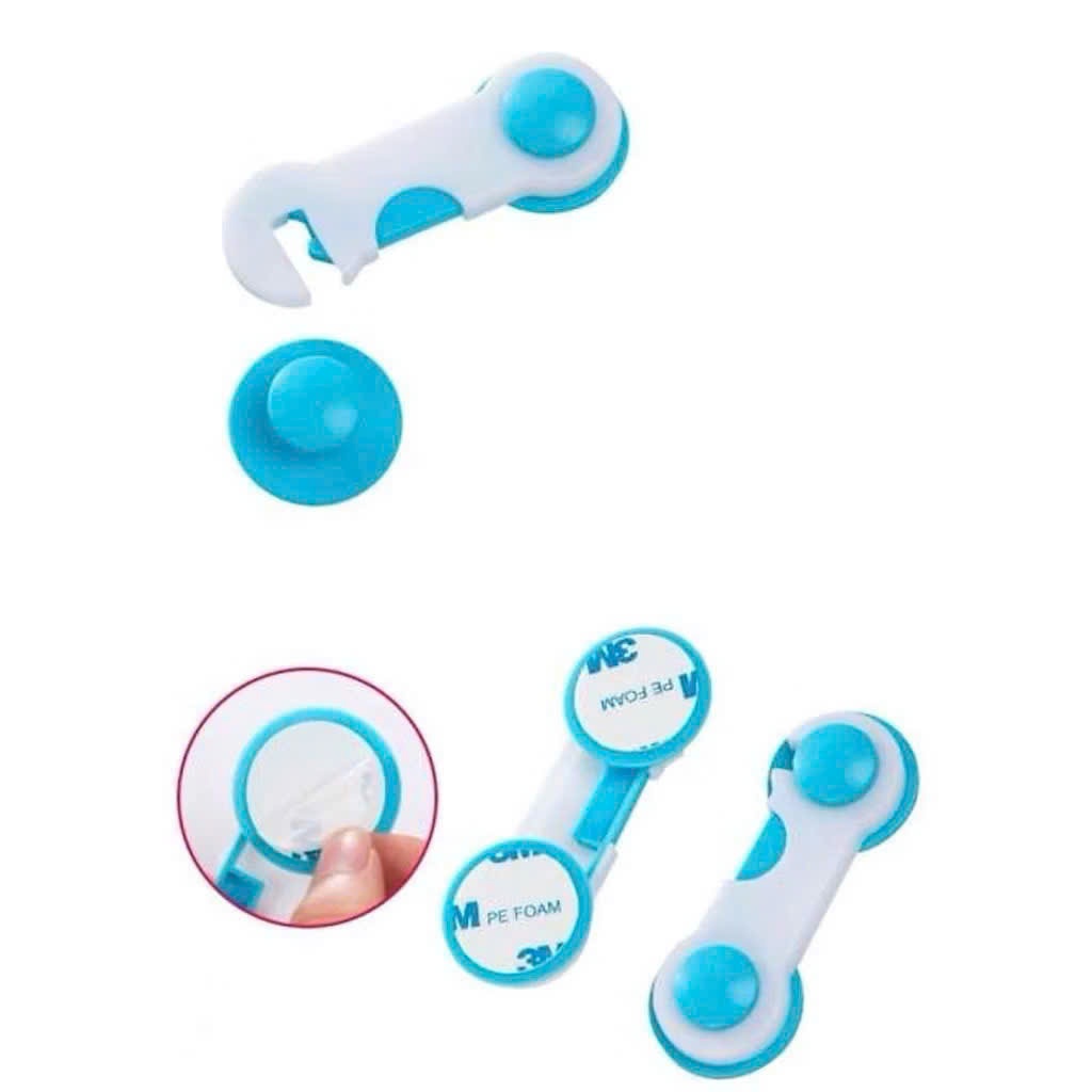 Khóa An Toàn Tủ Lạnh, Tủ Quần Áo Cho Bé – Chốt Khóa Dán Cửa Đa Năng 3M Chống Mở Tủ