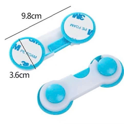 Khóa An Toàn Tủ Lạnh, Tủ Quần Áo Cho Bé – Chốt Khóa Dán Cửa Đa Năng 3M Chống Mở Tủ