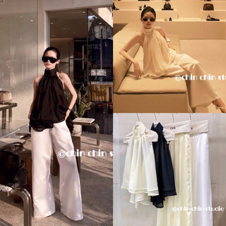 [ẢNH THẬT] SET LỤA YẾM CỔ TRỤ MIX QUẦN SUÔNG SLYCTM