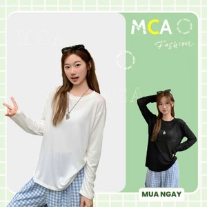 Áo Thun Giấy Tay Dài Cổ Tròn MCA Phong Cách Đơn Giản A51525