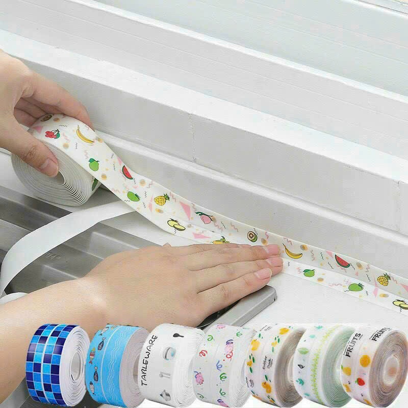Băng Keo Chống Thấm Dán Khe Hở Nhà Bếp, Nhà Tắm – Nẹp Dán Chân Tường, Bồn Rửa, Bồn Cầu Chống Mốc