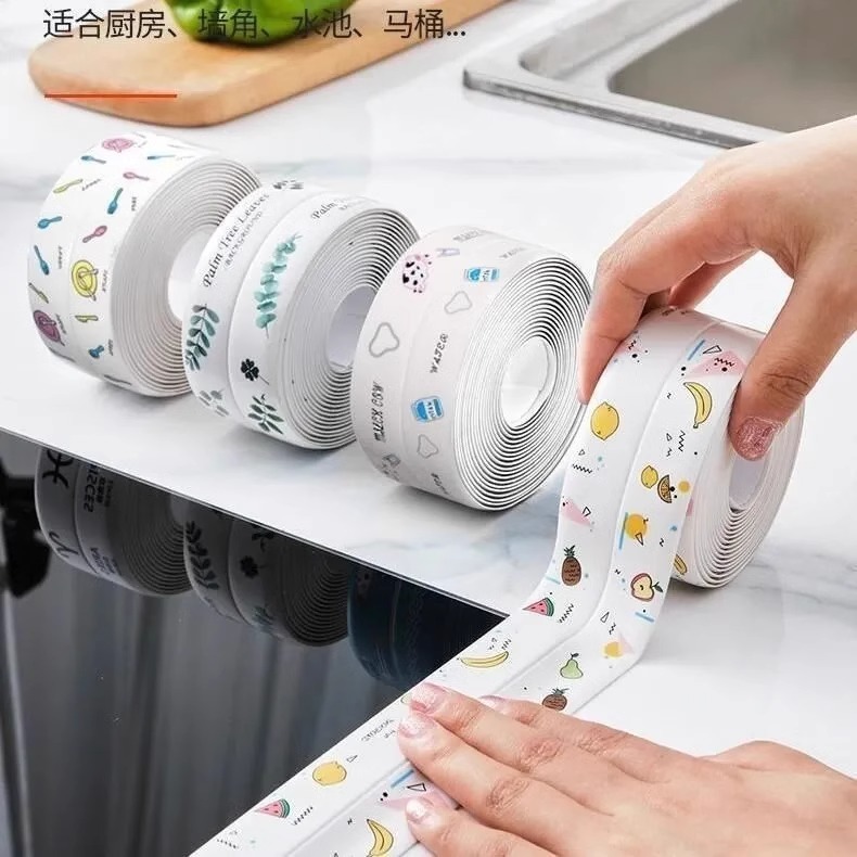 Băng Keo Chống Thấm Dán Khe Hở Nhà Bếp, Nhà Tắm – Nẹp Dán Chân Tường, Bồn Rửa, Bồn Cầu Chống Mốc